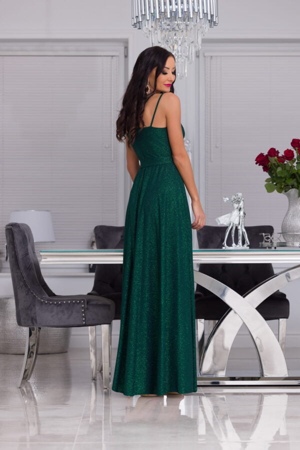Sukienki wieczorowe Paris długa sukienka z poświatą zieleń Długa sukienka